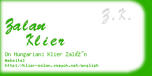 zalan klier business card